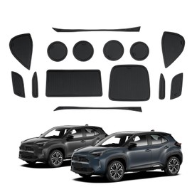 ECOZEN For Yaris Cross 2021-2024 Non-Slip Mat, Rubber Mat, Door Gap Mat, Centre Console, Cup Holder, Storage Compartment, Door Heel, Anti-Slip / Shock Absorption / Protection / Noise Reduction