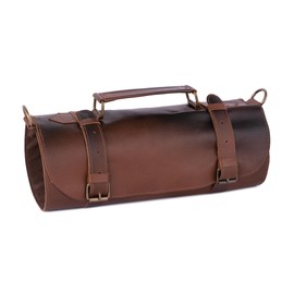 Vintage Style Handmade Full Grain Leather 7 Pocket Chef Bag for Small Tools Chef Case Tool Roll Storage Bag for Chef (Distressed Brown)