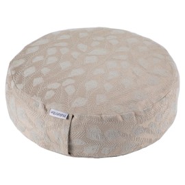 Halotribe Meditation Cushion, Comfortable Meditation Pillow with Peacock Feather Jacquard Cover. Buckwheat Hull Filled Zafu Floor Pillow 16 * 16 * 5 in
