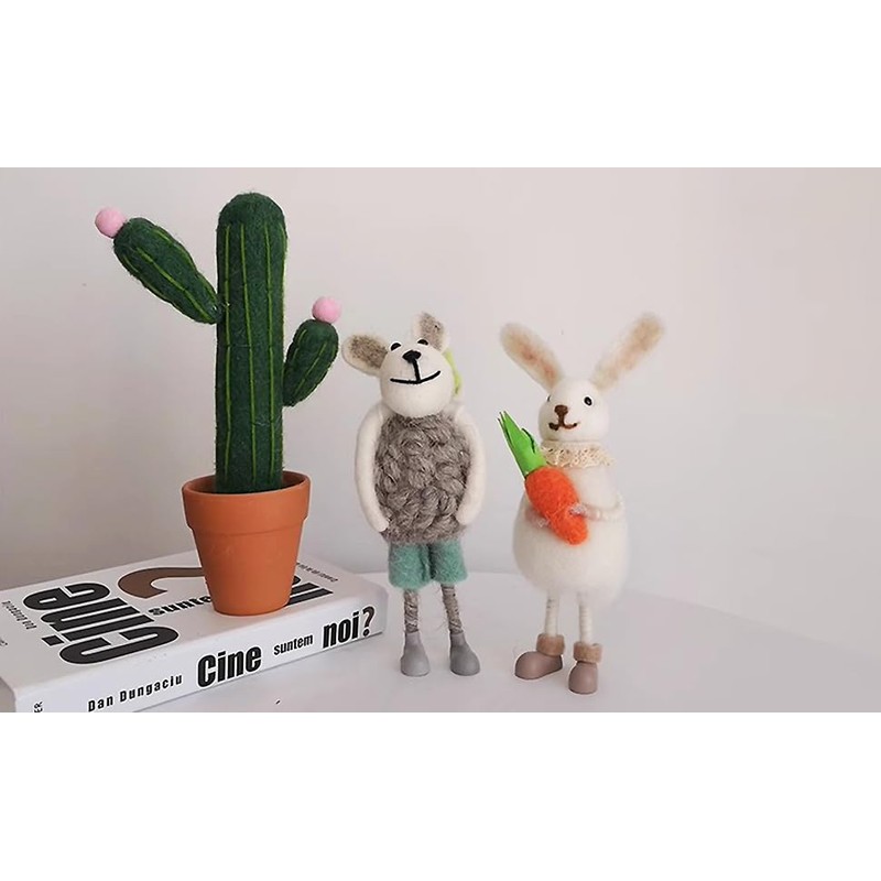 LOUIE SILNA Christmas Decoration Bunny Centerpiece Decor Rabbits Bunny Tabletop