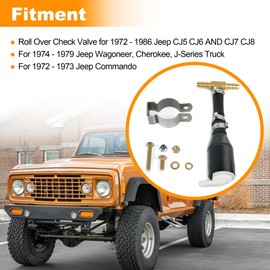 Roll Over Check Valve Assembly Compatible with Jeep CJ5 CJ6 And CJ7 CJ8 1972-1986 Metal Fuel Tank Fits Jeep Wagoneer 1974-1979, Compatible with Jeep Commando 1972-1973,Cherokee, J-Series Truck