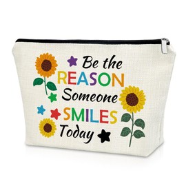 Sazuwu Positive Affirmations for Women Makeup Bag Inspirational Quotes for Office Funny Motivational Gifts for Coworkers Cosmetic Bag Friendship Encouragement Gifts Travel Pouch
