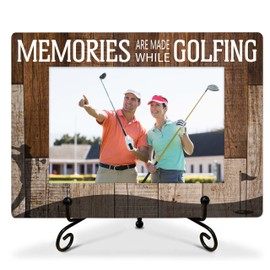 SSQBZU Memories Are Made While Golfing Picture Frame, Displays 4x6 Photo, Gifts for Golf Lovers, Friends, Family, etc.(063)