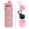 Rainbow 18oz Water Bottle, with 2 Lids Handle, Insulated Travel
