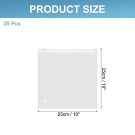 PATIKIL Frosted Zipper Bags, 25 Pack 10 x 10 Inch Resealable EVA Clothes Packaging Bag with Slider Closure and Vent Hole for Small Business T-shirt Packaging Organizing Shipping, Clear