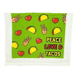 Peace Love And Tacos Funny Cute Yummy Mexican Food Tea Towel