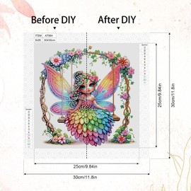Tontut - Kit de pintura de arte de diamantes, alas oscilantes, ángel 5D, manualidades de mosaico de forma especial para principiantes y adultos, se puede regalar a familiares y amigos, ideal para