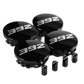 2.5 inches Wheel Hub Center Cap + Valve Stem Cover with 392 Emblem Trim for Dodge Charger Challenger Durango Hornet Dart R/T SRT Journey Caliber Avenger and Ram and Jeep Wrangler Gladiator