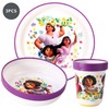 Encanto 3pcs Bicolor Premium Kids Dinner Tableware Set Plate, Bowl