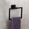 Matte Black Square Towel Ring, Wall Mount Modern Towel Holder