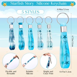 Sayglossy 20 Sets Starfish Story Employee Appreciation Gifts Bulk You Make a Difference Pens Cards Inspirational Keychains Dispatcher Thank You Gifts for Volunteer Employee Nurse Staff Team Teacher