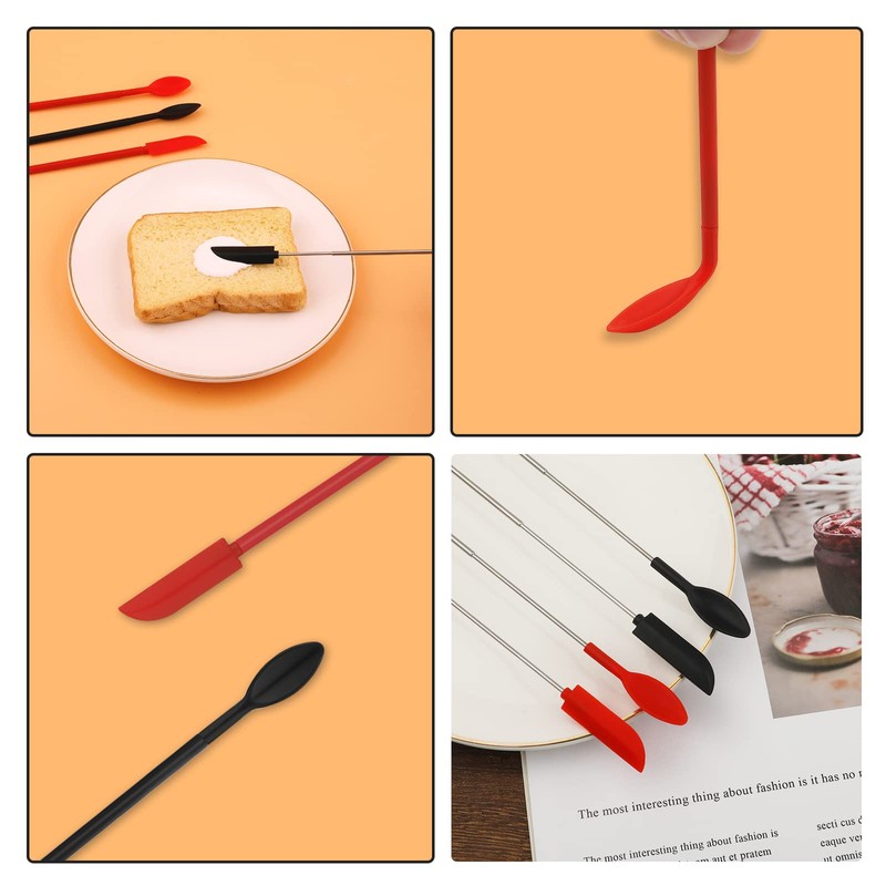 SAVITA Spatula and Spoon Sets Silicone, 2pcs Telescopic Spatula 2pcs
