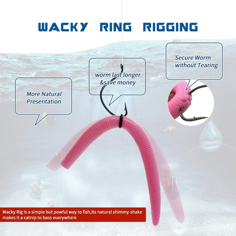 nawaish Wacky Rig Tool and 300 PCS Worm O-Rings,Wacky Ring