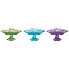 Esschert Bird Bath Hobnail Glass, Assorted