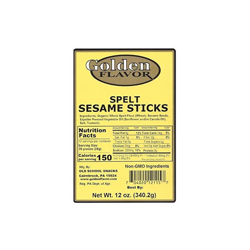 Golden Flavor - Spelt Sesame Sticks - 12oz bags (5