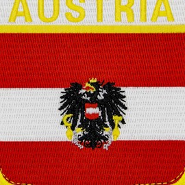 EmbTao Austria National Shield Flag Patch Embroidered Badge Fastener Hook and Loop Emblem