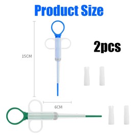 Fc'Noqgn Pack of 2 Pill Dispensers, Medication Feeding Pet Pusher Syringe Pet Pusher Syringe Tablet Dispenser for Cats Small Dogs