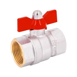 Genebre Brass Ball Valve with Red Wing Handle - Internal Thread/Female Thread - Full Flow - PN 25-1 Inch