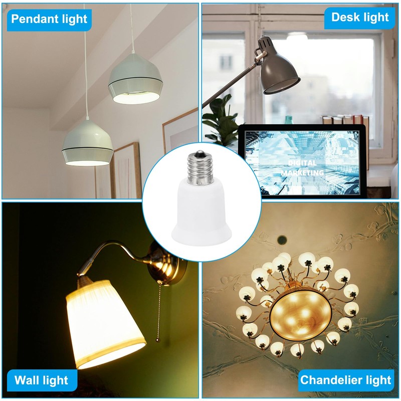 PATIKIL E17 to E26/E27 Light Socket Adapter, 3pcs Lamp Holder