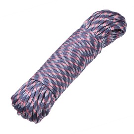 DonDon 98 ft - 30 m nylon cord Paracord survival DIY rope cord for outdoor camping activities 0.6 inch - 4 mm - 7 strands night blue-red-white
