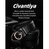 Civantiya - Cinturón de piel para hombre, Black Style 04,