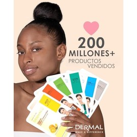 DERMAL Korea - 10 Mascarillas faciales: Acai Berry Essence Mask | Paquete de 10 Mascaras Coreanas Coreanas con Colágeno y Extracto de Açaí. Hidratació