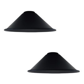 DCVOLTAGE 2 Pack Modern Ceiling Lamp Shade Black Metal Cone Shape Pendant Light E27 Base Hanging Light Fixture for Bedroom Hallway Office Café Restaurant