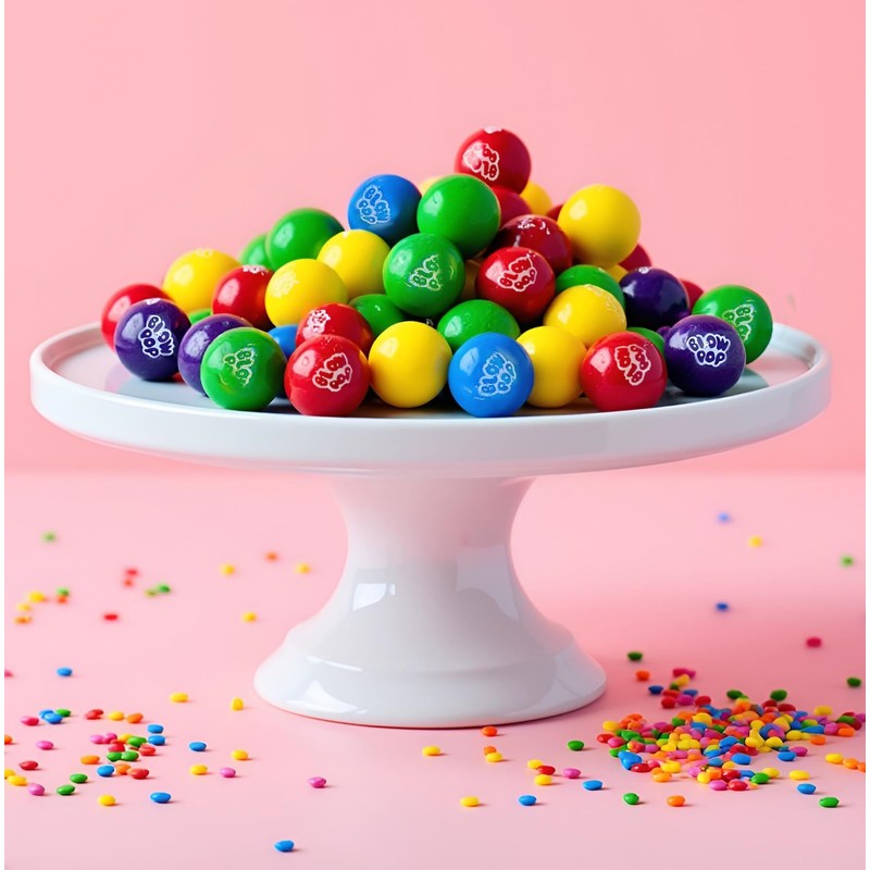 SweetGourmet Blow Pop Filled Gumballs, Bulk Unwrapped, Grape Lemon Cherry