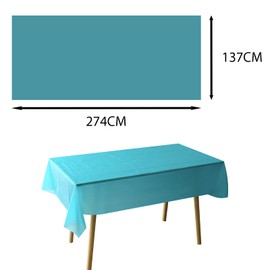 Pack of 3 Rectangular Tablecloths, Blue Lake Party Tablecloth, 137 x 274 cm, Paper Roll, Disposable Plastic Tablecloth, Waterproof, Oil-Resistant Tablecloths for Picnics, Birthdays, Weddings