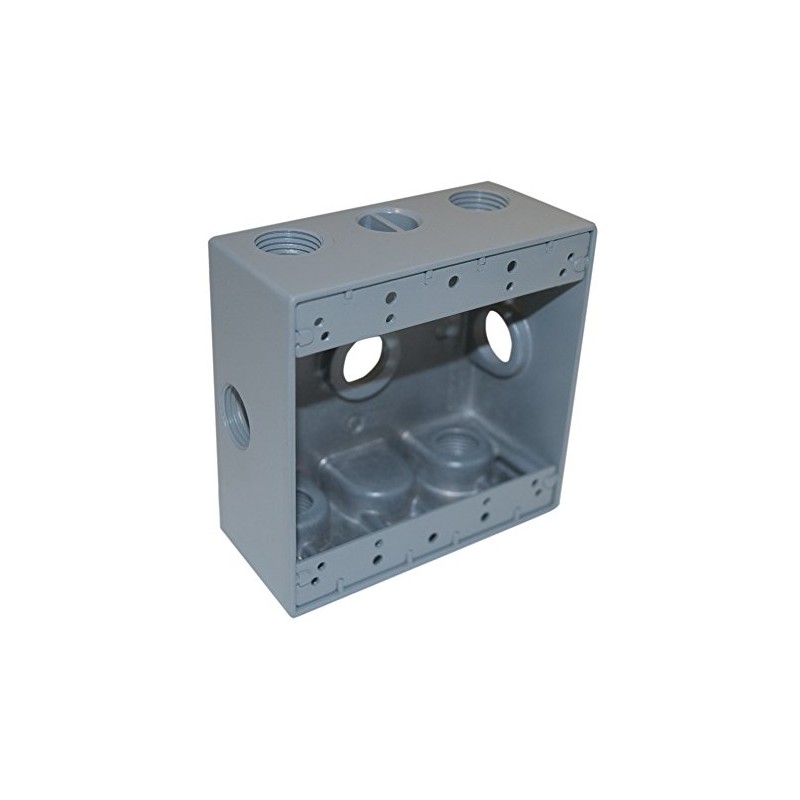 TOPAZ 3/4" 7 Hole Double Gang Weatherproof Box | Electrical