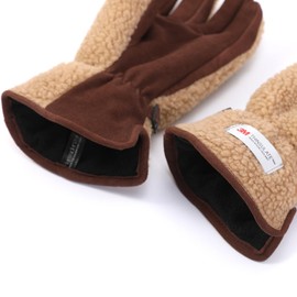 Harssidanzar Womens Winter Sherpa Gloves Thermal Thinsulate Lined Genuine Suede Gloves SL021UK,camel/dark brown,size M