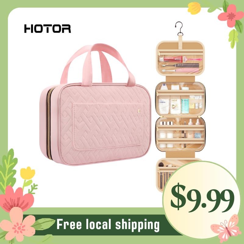 HOTOR Travel Toiletry Bag for Women with Hanging Hook -