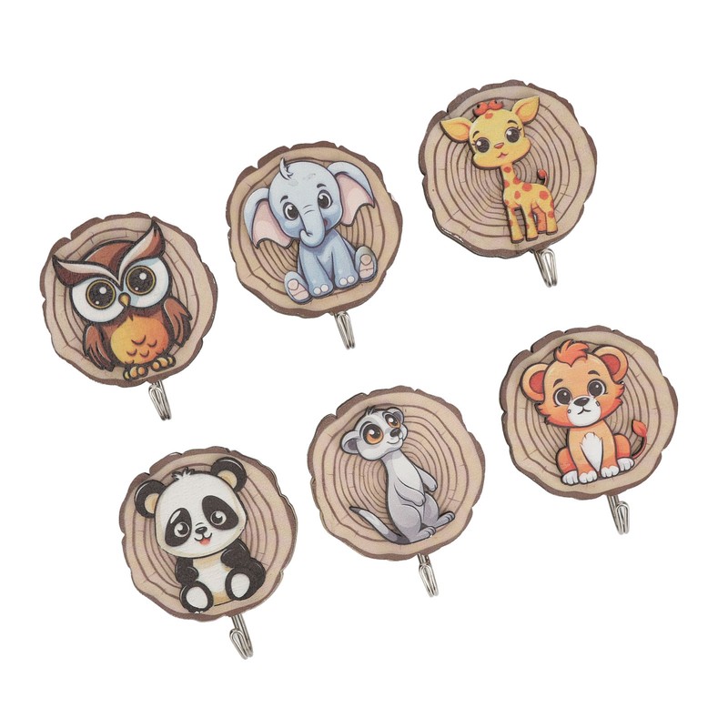 Children Cartoon Clothes Hook No Drilling Lovely Self Adhesive Kids