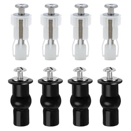 Taicols Toilet Seat Screws, 8 Pcs Universal Toilet Seat Screws and Hinge Bolts Top Mount Fixings Kit Expanding Rubber Top Nuts Screw Fixings Fix WC Blind Hole Fittings Expanding Rubber