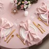 Riceshoot 6 Pcs Velvet Bow Napkin Rings, Christmas Napkin Rings,Pink
