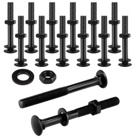 Zonon 12 Sets 1/2 x 4 Inch Black Carriage Bolt Kit Galvanized Carriage Bolt Set Includes Rust Resistance Washers and Nuts for Fastening Accessories