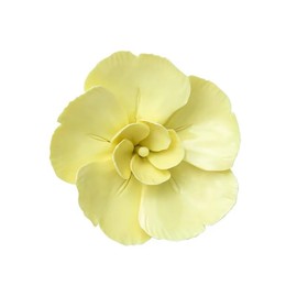 AMERRY Ceramic Wall Flower Decor Artificial 3D Flower Wall Art，Handmade 3D Wall Art Hanging Sculpture， Porcelain Flower Wall Décor (Yellow,Moth Orchid,3.54")