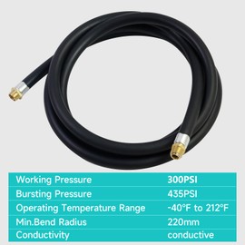 CriFiTech 14ft Fuel Transfer Hose with 360° Swivel Connector, 3/4" NPT, Copper Fittings, Durable High Pressure (300 PSI), Compatible Fuel Nozzle Fuel Transfer Pump for Gasoline, Diesel, and Biodiesel