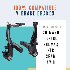 Performance V-Brake Pads I 2 Pairs 70mm I for MTB, City, Trekking, Urban & E-Bikes I high performance brake pads I V-Brakes compatible with Shimano, Tektro, Avid, SRAM, XLC I brake pads for bikes
