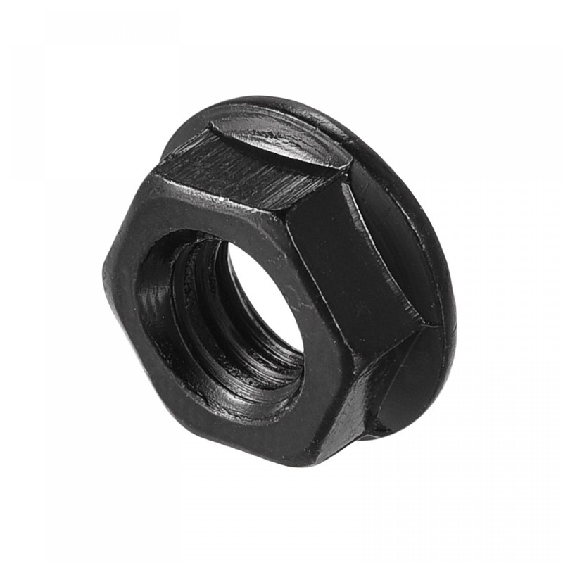 sourcing map M6 Serrated Flange Hex Lock Nuts, Carbon Steel