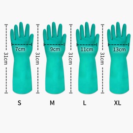 Discoball 2 Pairs Rubber Gloves with Flocked Lining for Kitchen Cleaning, Gardening, Household Duties, Latex Free Reusable Gloves