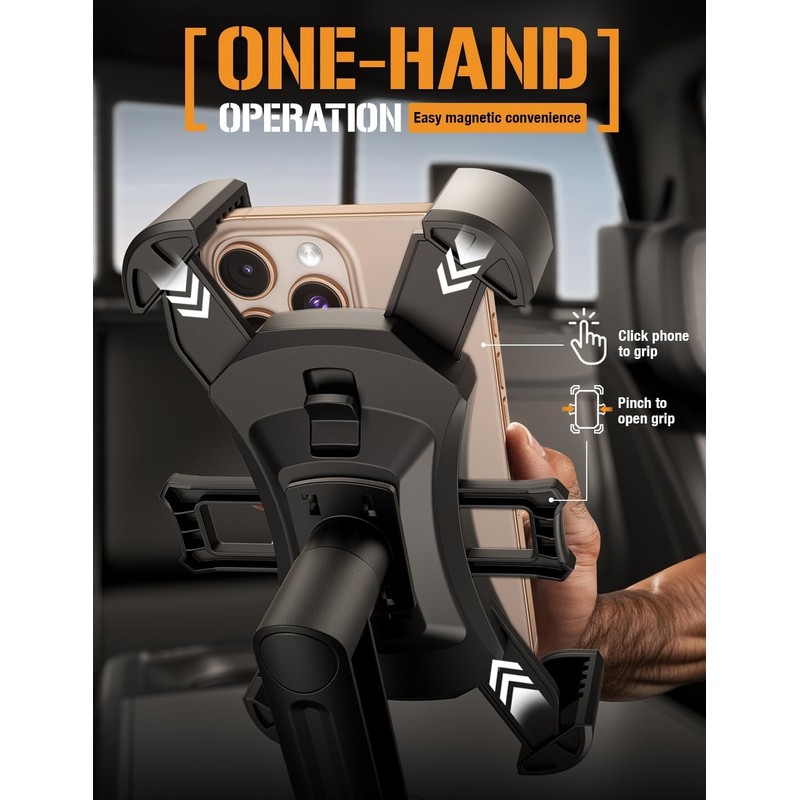 ToughTested Cup Holder Phone Mount, Heavy Duty Boom Arm, Adjustable