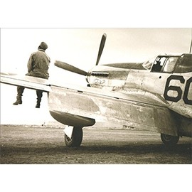 Tuskegee Pilot Sitting On Wing of Airplane Avanti America Collection Encouragement Card