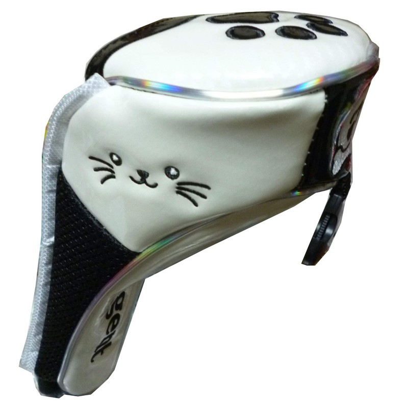 Golf Head Cover for Fairway Paw Magnetic (White/Black, Fairway For)