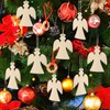 30 Pieces Wooden Angel Shape Cutouts Crafts Blank Wood Hanging