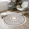 LIULA Round Cotton Rug Woven Tassel Throw Rug Washable Area