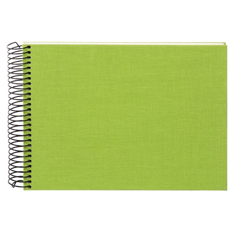 Spiral album BELLA VISTA uni 24/17 green with white pages