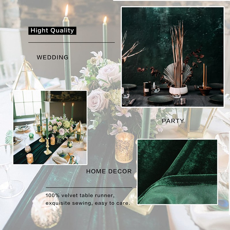 BTF HOME Velvet Table Runner, 10ft Luxurious Wedding Reception Decorations