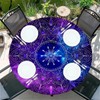 Outdoor round tablecloth with elastic band, diameter 44 inches -