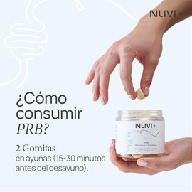 NUVI+ Gomitas de Prebióticos + Probióticos | Suplemento alimenticio 100% vegano, natural y endulzada con fruto del monje | PRB, 60 gomitas sabor aránd